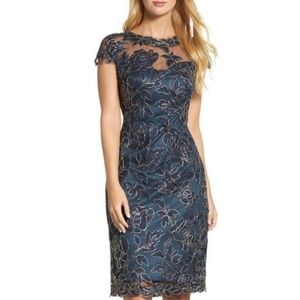 Tadashi lace evening sheath dress